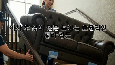 이사 후, 삶의 질을 높이는 효율적인 정리 정돈